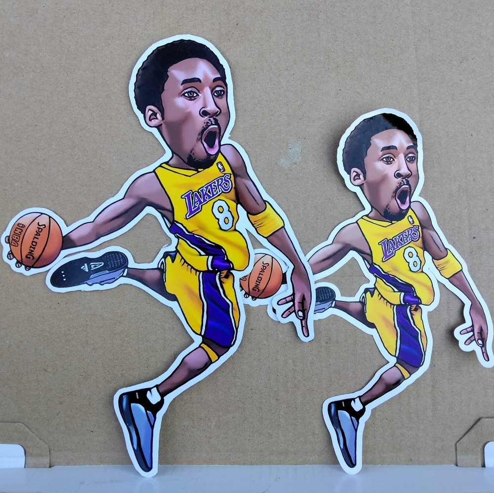 🏀🏆Kobe Bryant "Refrigerator Magnet & Book Binder Sticker" Set🏆🏀